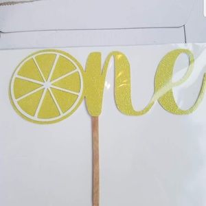 Lemon birthday shower 1st pink yellow